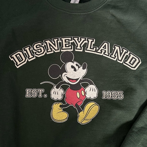Disneyland Forest Green Collegiate Vintage Inspired Crewneck Sweater | S - Picture 3 of 7
